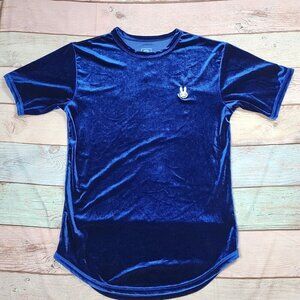 Dr Zodiak’s MoonRock Blue Velvet T Shirt, Men's Small